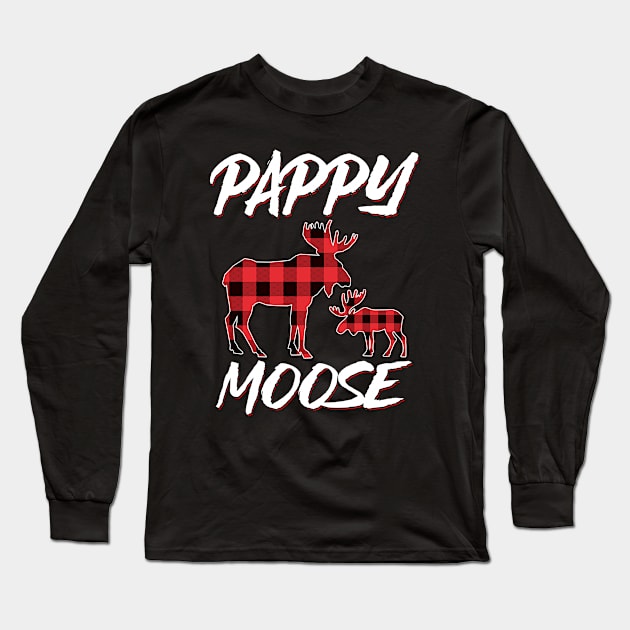 Red Plaid Pappy Moose Matching Family Pajama Christmas Gift Long Sleeve T-Shirt by intelus